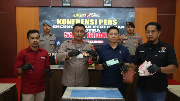 Bekuk Dua Pria di Jalan Hauling Malinau, Polisi Sita 55 Gram Sabu