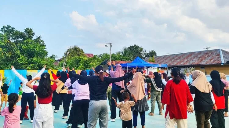Puncak Kemerdekaan, RT 13 Desa Malinau Kota Gelar Senam Bersama