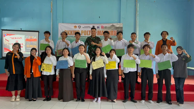Yonif 614/RJP Bekali Mahasiswa Baru Politeknik Malinau Wawasan Kebangsaan