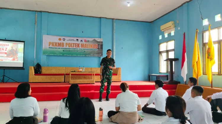 Yonif 614/RJP Bekali Mahasiswa Baru Politeknik Malinau Wawasan Kebangsaan