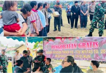 TMMD Ke-128 Diisi Layanan Kesehatan dan Penyaluran Bantuan