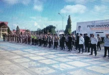 Pastikan Keamanan MTQ X Kaltara, Polres Malinau Gelar Pasukan