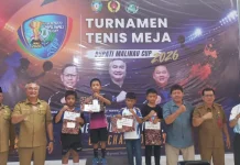 Resmi Ditutup Bupati Wempi, Ini Daftar Pemenang Kejuaraan Tenis Meja BMC V Malinau