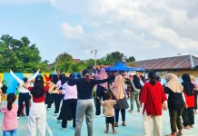 Puncak Kemerdekaan, RT 13 Desa Malinau Kota Gelar Senam Bersama