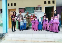 TK Nurul Iman Terima Bantuan Masker Gratis dari Desa Tanjung Lapang