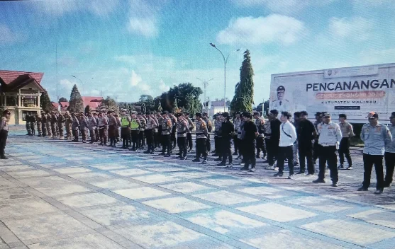 Pastikan Keamanan MTQ X Kaltara, Polres Malinau Gelar Pasukan