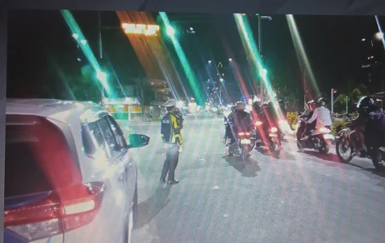 Sat Lantas Polres Malinau melaksanakan kegiatan Patroli Blue Light malam hari