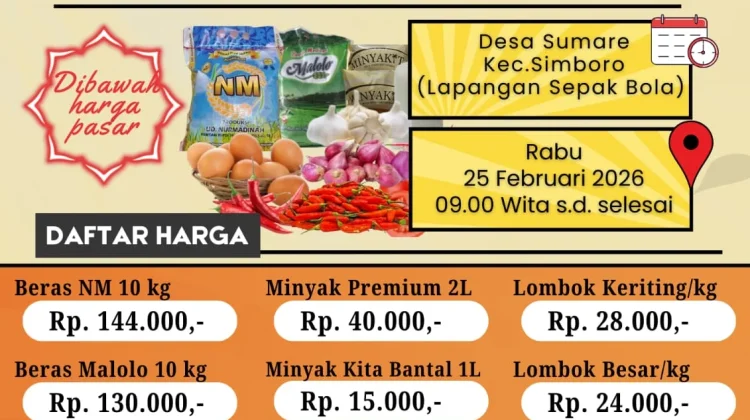 Disketapang Mamuju Gelar Gerakan Pangan Murah di Desa Sumare