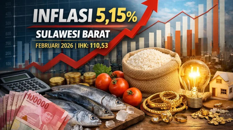 Inflasi Tahun Sulbar pada Februari 2026 Capai 5,15 Persen