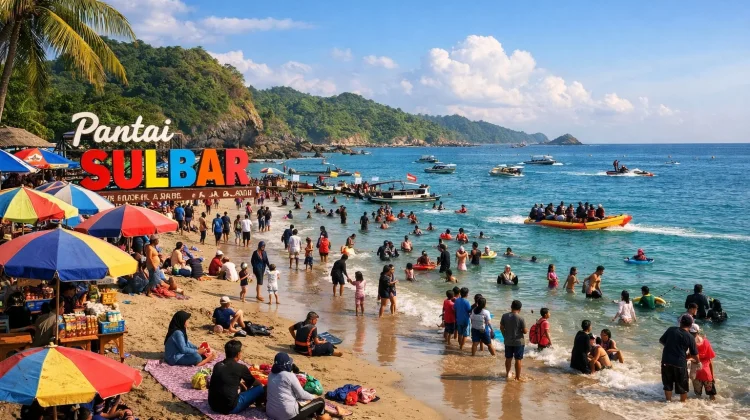 Wisata Pantai Sulbar Ramai Pengunjung di Momen Libur