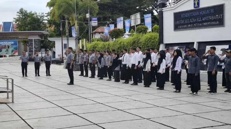 Apel Pagi, Kemenkum Sulbar Tegaskan Implementasi Budaya Kerja BerAKHLAK