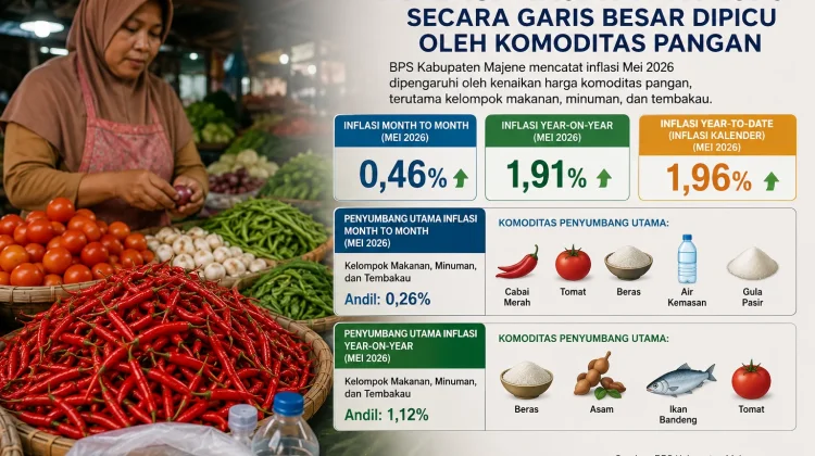 Inflasi Majene Mei 2026 Secara Garis Besar Dipicu oleh Komoditas Pangan
