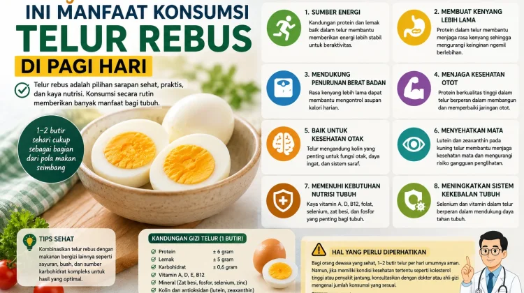 Ini Manfaat Konsumsi Telur Rebus di Pagi Hari