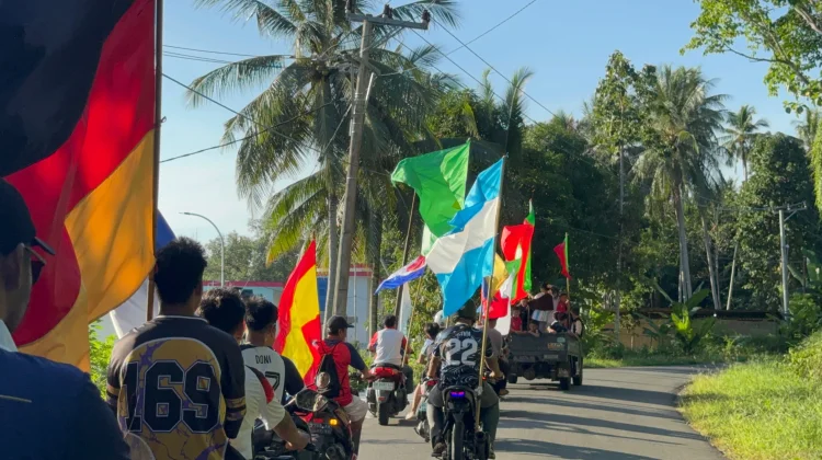 Semarakkan Piala Dunia 2026, Puluhan Warga Malawwa Gelar Konvoi Dukung Tim Favorit