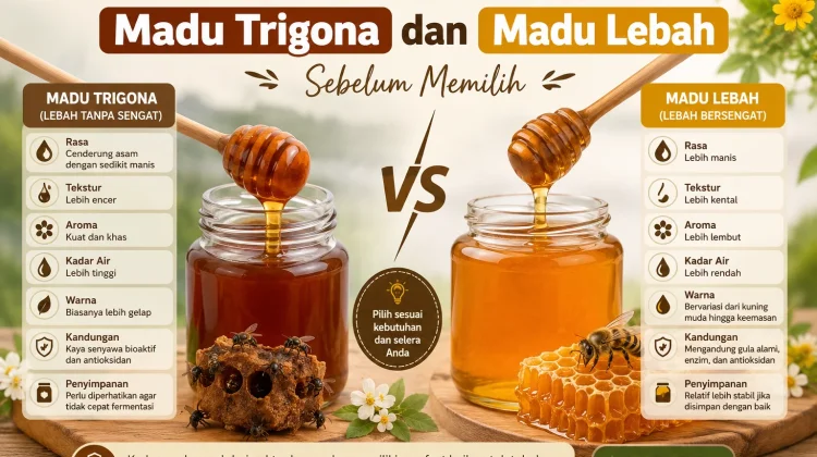 Kenali Perbedaan Madu Trigona dan Madu Lebah sebelum Memilih