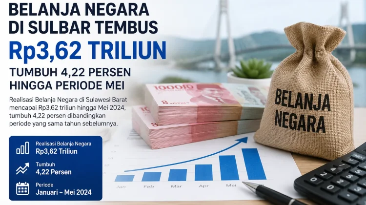 Belanja Negara di Sulbar Tembus Rp3,62 Triliun, Tumbuh 4,22 Persen hingga Periode Mei