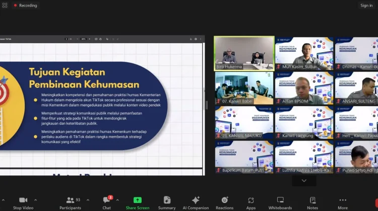 Ikuti Pelatihan dari Tiktok, Kemenkum Sulbar Optimalkan Pengelolaan Media Sosial
