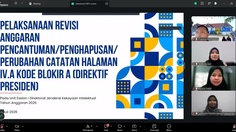 Kemenkum Sulbar Ikuti Evaluasi Revisi Anggaran KI 2026