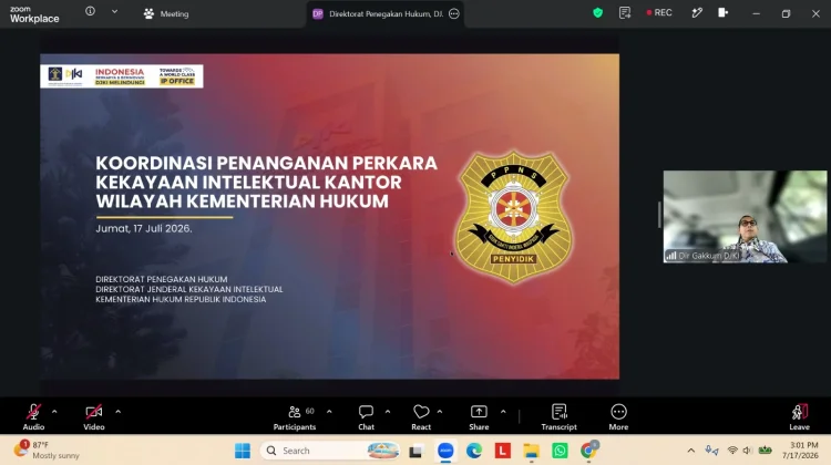 Kemenkum Sulbar Dukung Penguatan Kolaborasi Penyelesaian Perkara KI