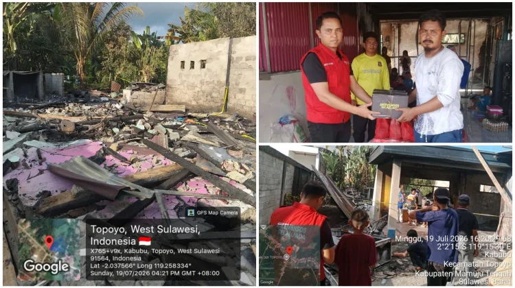 Dinas Sosial Mateng menyalurkan bantuan kepada korban kebakaran di Desa Kabubu