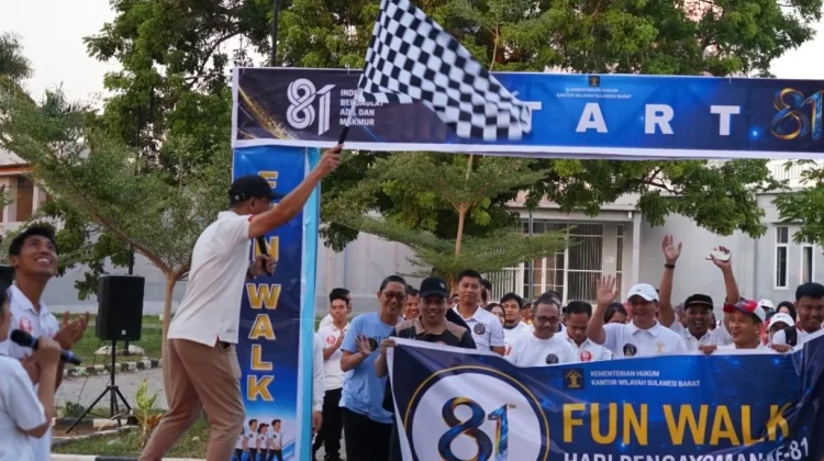 Hari Pengayoman ke-81, Kemenkum Sulbar Perkuat Kebersamaan Lewat Fun Walk