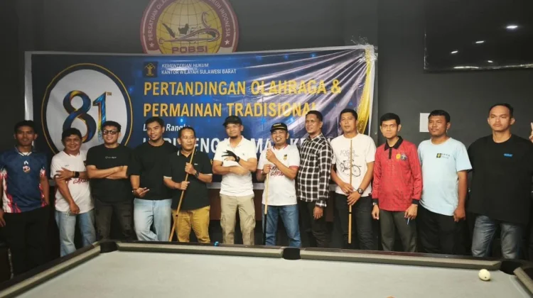 Pertandingan Billiard Warnai Semarak Hari Pengayoman ke-81 di Kemenkum Sulbar
