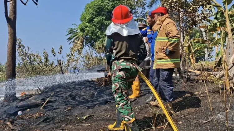 Prajurit Korem 142/Tatag Turun Langsung Atasi Kebakaran
