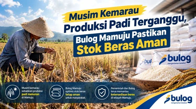 Produksi Terganggu akibat Kemarau, Bulog Mamuju Jamin Stok Beras Aman