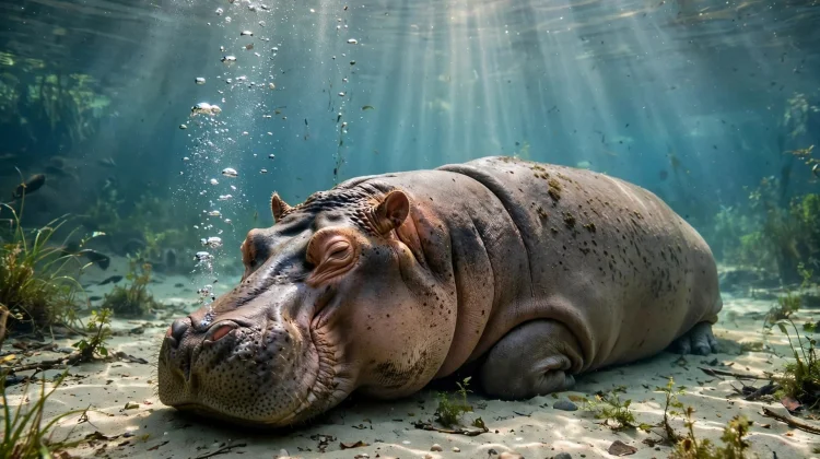 Kudanil tidak Bisa Berenang tapi dia Punya Misteri Tidur di Dasar Air
