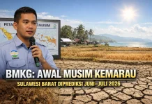 BMKG: Awal Musim Kemarau Sulawesi Barat Diprediksi Juni–Juli 2026