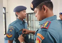 Perkuat Pengawasan Maritim Sulbar, Danlanal Mamuju Kukuhkan Enam Komandan Pos TNI