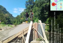 Kodim 1418/Mamuju bangun ulang jembatan gantung Kali Mamuju