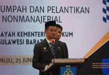 Kakanwil Kemenkum Sulbar Lantik Pejabat Nonmanajerial, Perkuat Pelayanan Hukum