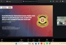 Kemenkum Sulbar Dukung Penguatan Kolaborasi Penyelesaian Perkara KI