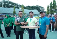 Danrem 142/Tatag Raih Juara I Turnamen Tenis Lapangan di Palu