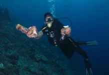 HUT RI ke 81, POSSI Sulbar Bersih-bersih Pantai dan Bawah Laut di Pulau Karangpuang