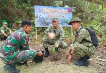 HUT TNI ke-81, Kodim 1418/Mamuju Tanam Pohon Wujudkan Aksi Peduli Lingkungan