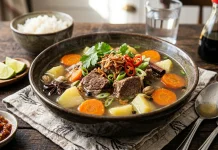 Sup Daging Sapi Bening Bumbu Rempah Hidangan Hangat yang Kaya Rasa dan Bernutrisi