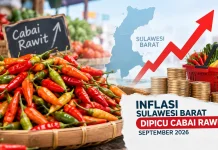 Cabai Rawit Jadi Pemicu Utama Inflasi September di Sulbar