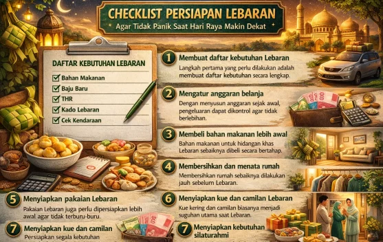Checklist Persiapan Lebaran agar Tidak Panik saat Hari Raya Makin Dekat