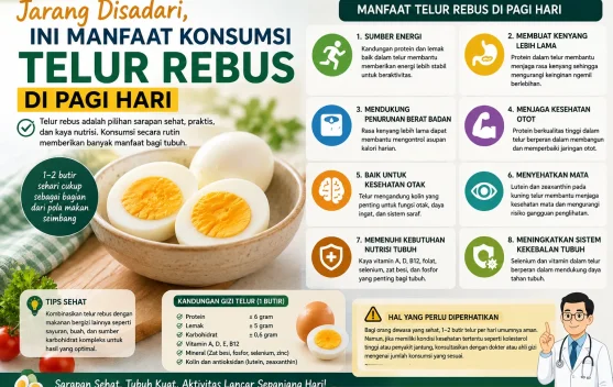 Ini Manfaat Konsumsi Telur Rebus di Pagi Hari