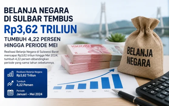 Belanja Negara di Sulbar Tembus Rp3,62 Triliun, Tumbuh 4,22 Persen hingga Periode Mei