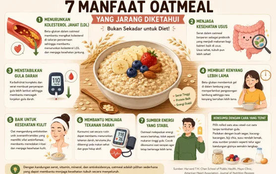 Tujuh Manfaat Oatmeal yang Jarang Diketahui, Bukan Sekadar untuk Diet