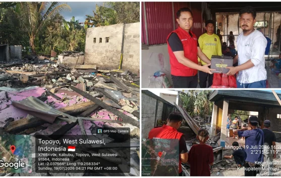 Dinas Sosial Mateng menyalurkan bantuan kepada korban kebakaran di Desa Kabubu