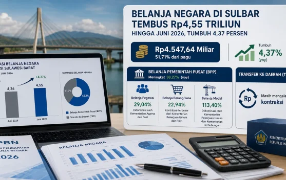 Belanja Negara di Sulbar Capai Rp4,55 Triliun hingga Juni 2026