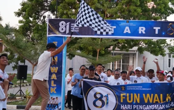 Hari Pengayoman ke-81, Kemenkum Sulbar Perkuat Kebersamaan Lewat Fun Walk