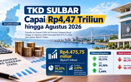 TKD Sulbar Capai Rp4,47 Triliun hingga Agustus 2026