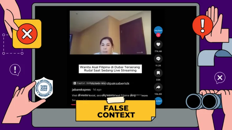 Hoaks Wanita Asal Filipina Diserang Rudal di Dubai
