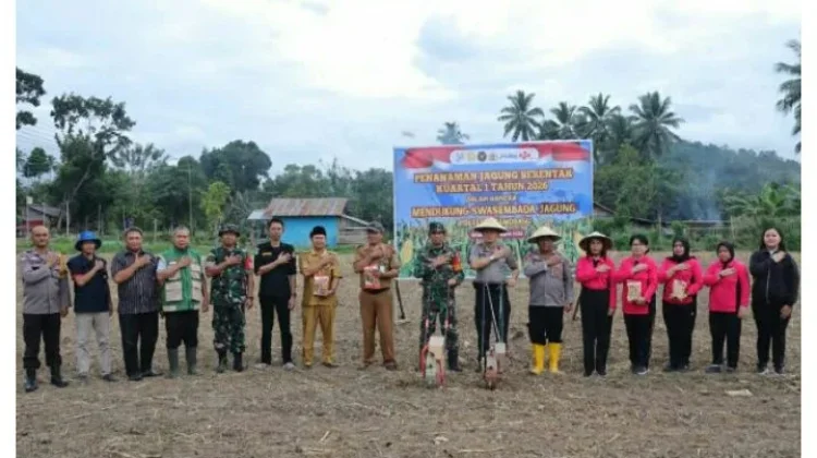 Polres Kotamobagu Gelar Penanaman Jagung Serentak di Lolayan