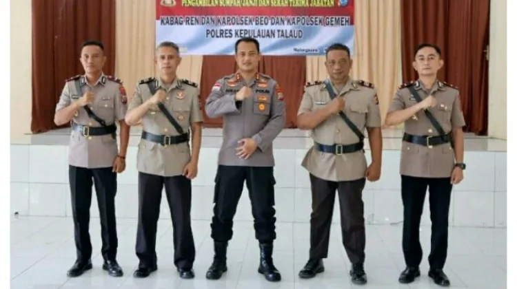 Kapolres Talaud Pimpin Sertijab Kabagren hingga Kapolsek
